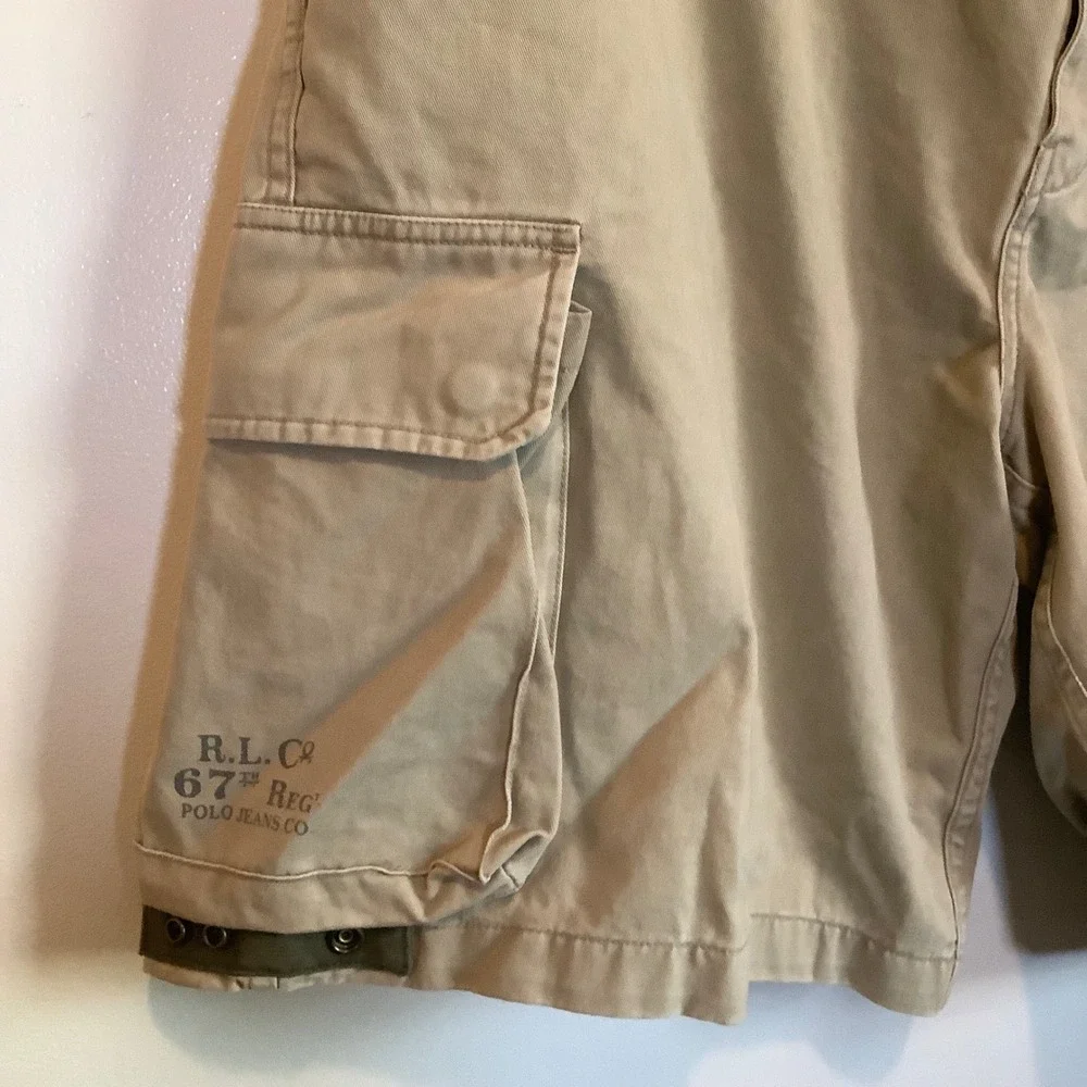 Polo Jeans Co Ralph Lauren Mens 42 Khaki Cargo Shorts 67th Reg Military Trousers